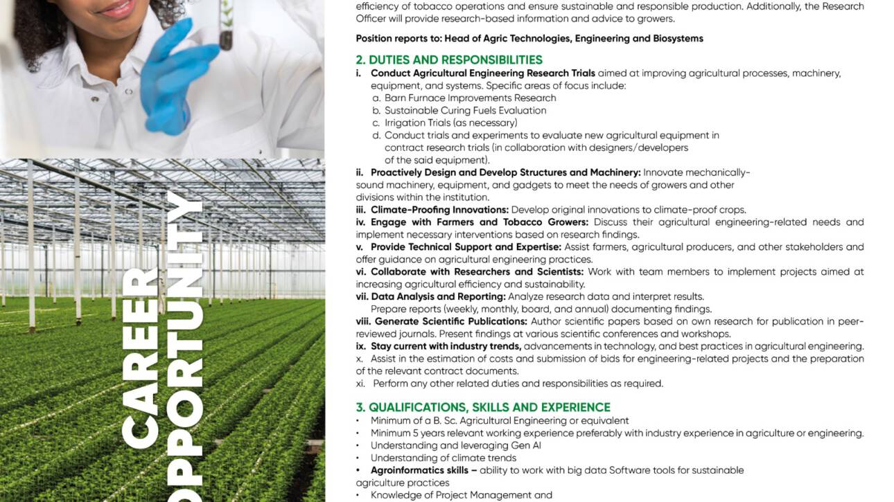 Research Officer Agricultural Engineering Vacancy